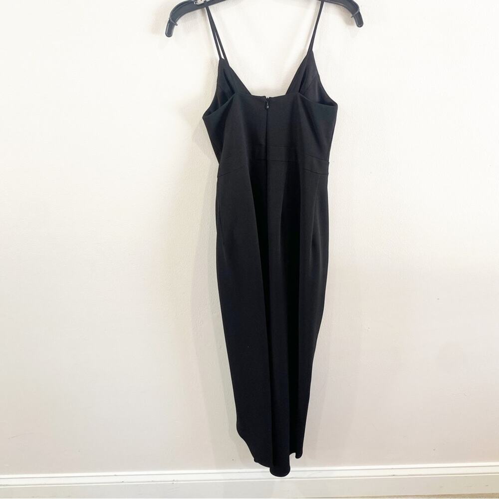 BHLDN Caron Midi Dress Black Size 0 Sleek Formal Cocktail Wedding Guest Chic - Picture 5 of 9